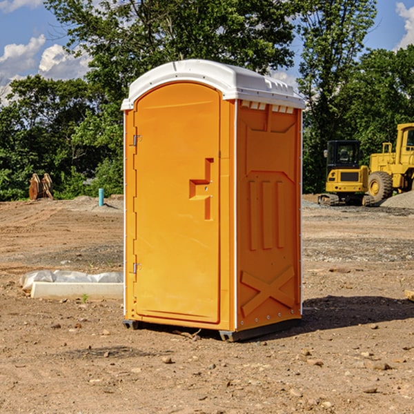 can i customize the exterior of the porta potties with my event logo or branding in Scraper OK